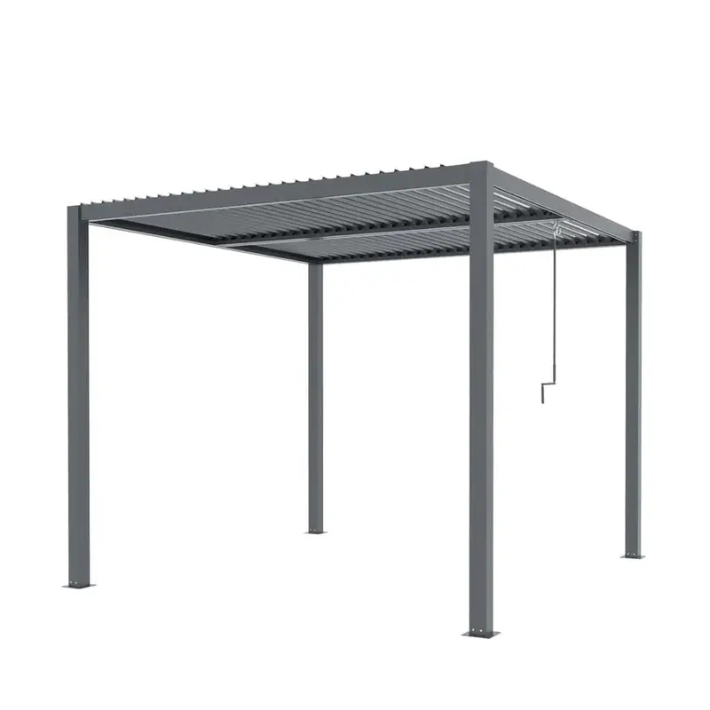 10' X 10' Louver Pergola, Water Resistant Flat Roof, Integrated Gutter System, Aluminum Frame, Powdered Coating Tmg-Lpg08 1