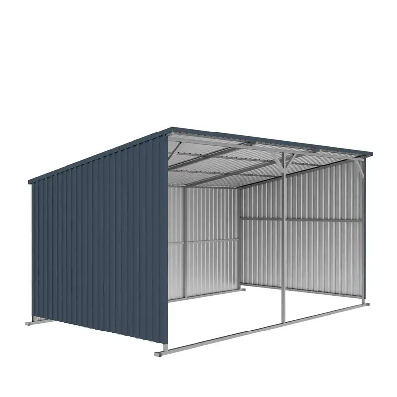 12' X 20' Horse Run-In Shed With Portable Skid Mount And Wide Front Opening For Livestock Shelter Tmg-Msl1220 1