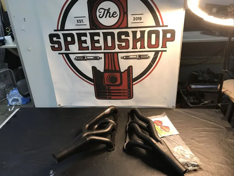 1967-1969 Chevrolet Camaro Mid Length Headers Hooker - Black Paint 2476Hkr 1
