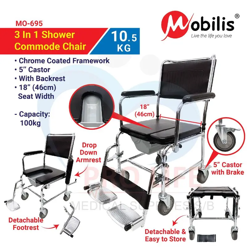 3-In-1 Commode Shower Chair 1