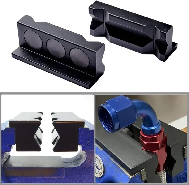 Aluminum Vice Jaws For An Hose End Assembly. 4" 1