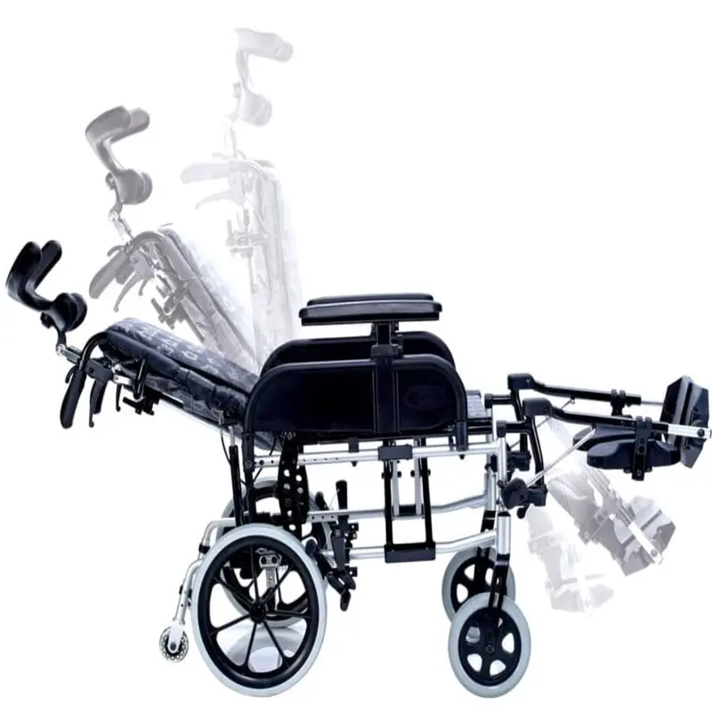 Black Flower Pattern Comfort Evolution Recliner Pushchair / Wheelchair 1