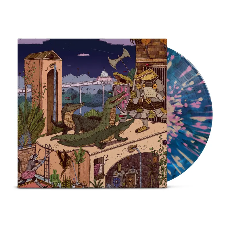 By A Thread - Dark Blue Marble W/ Pink & Tan Splatter Vinyl Lp - Limited To 150 1