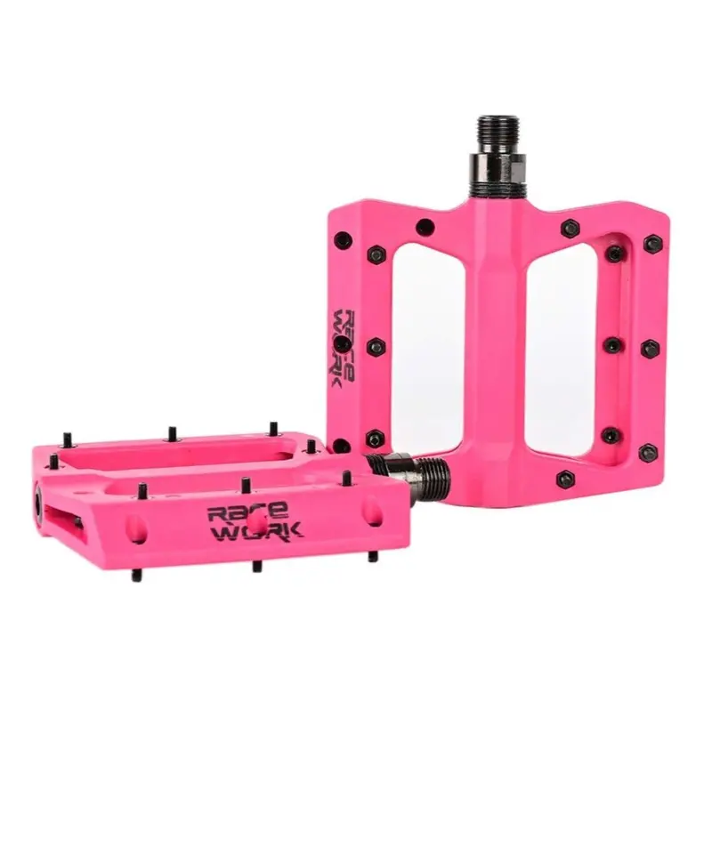 Catazer Mountain Bike Pedals Bmx Pedals Nylon Fiber Non-Slip Bicycle Pedals Clycling Pedals (Pink) 1