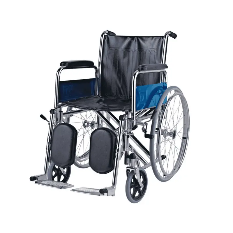 Chrome Plated Wheelchair With Elevated Footrest 1