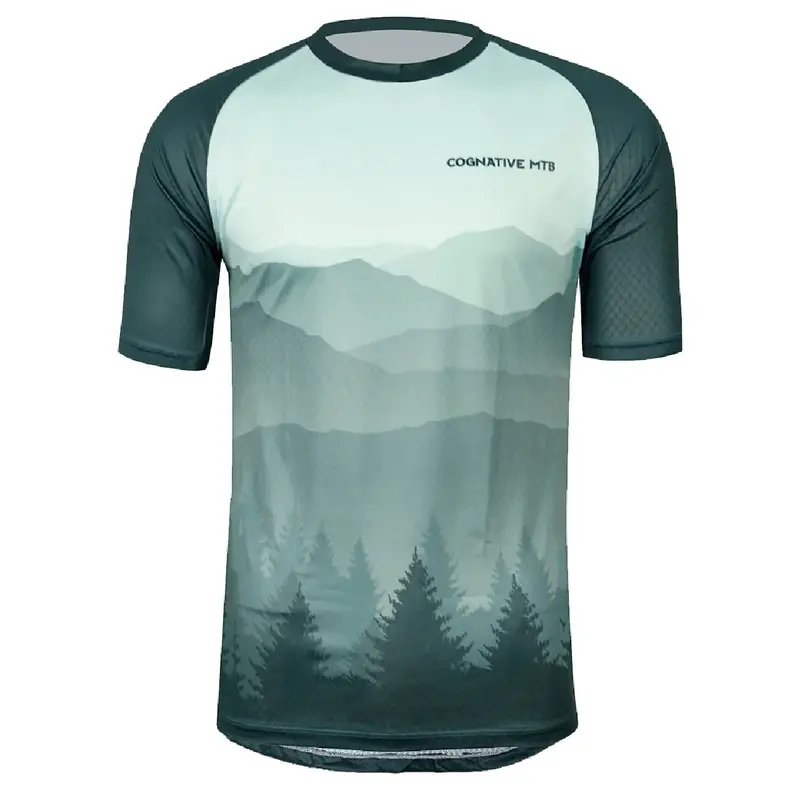 Cognative Men's Summitair Mesh Short Sleeve Mtb Jersey-Black Mountain 1