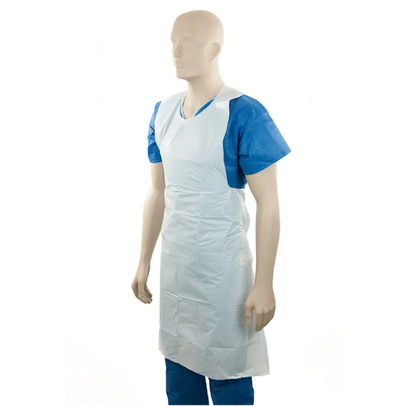 Cosmo Med White Disposable Pe Apron 1