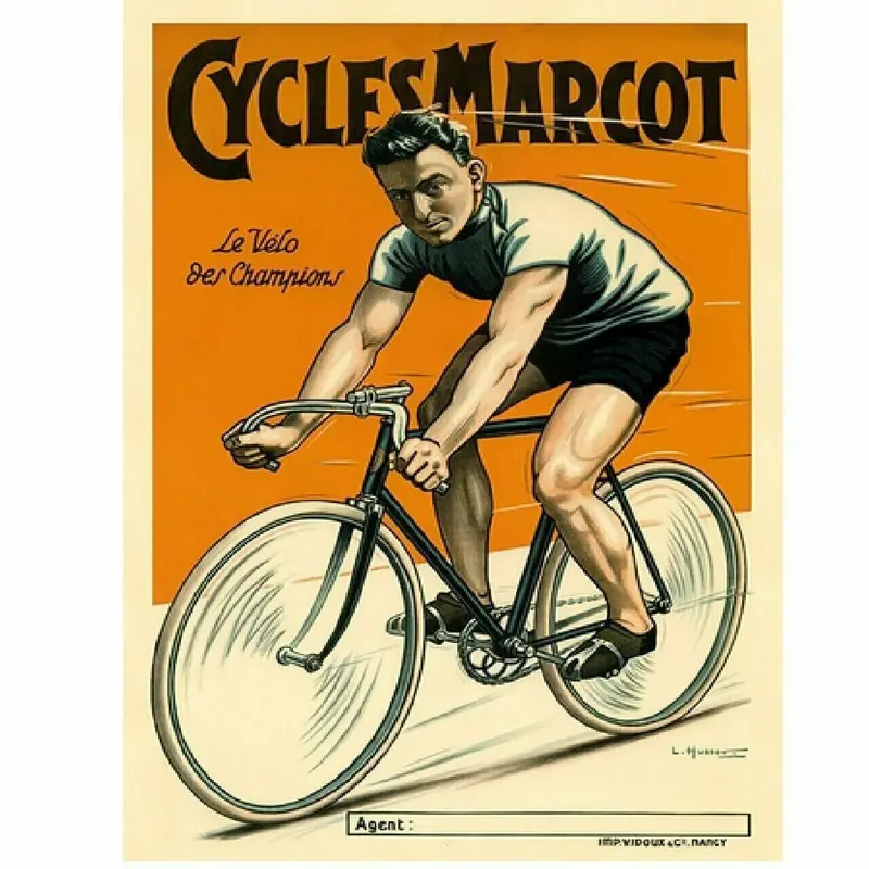 Cycling Poster Cycles Marcot Poster Vintage Bike Fine Art Bicycle 24" X 36" 1