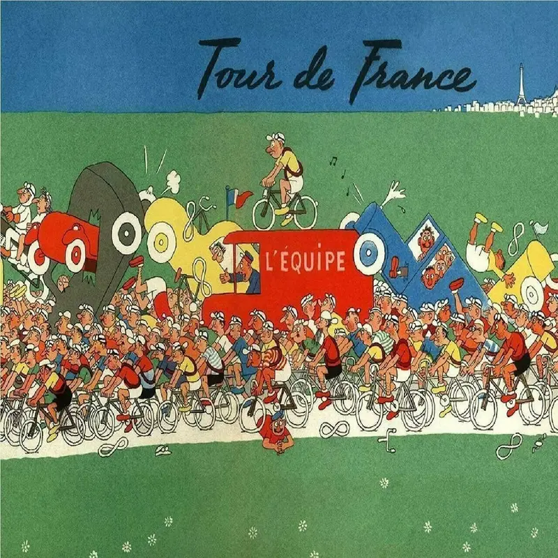 Cycling Poster Tour De France Chaos Vintage Bicycle Art Tour De France 11" X 17" 1