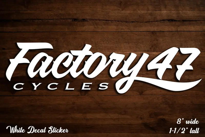 Decal Window Sticker White 8" Wide X 1-1/2" Tall 1