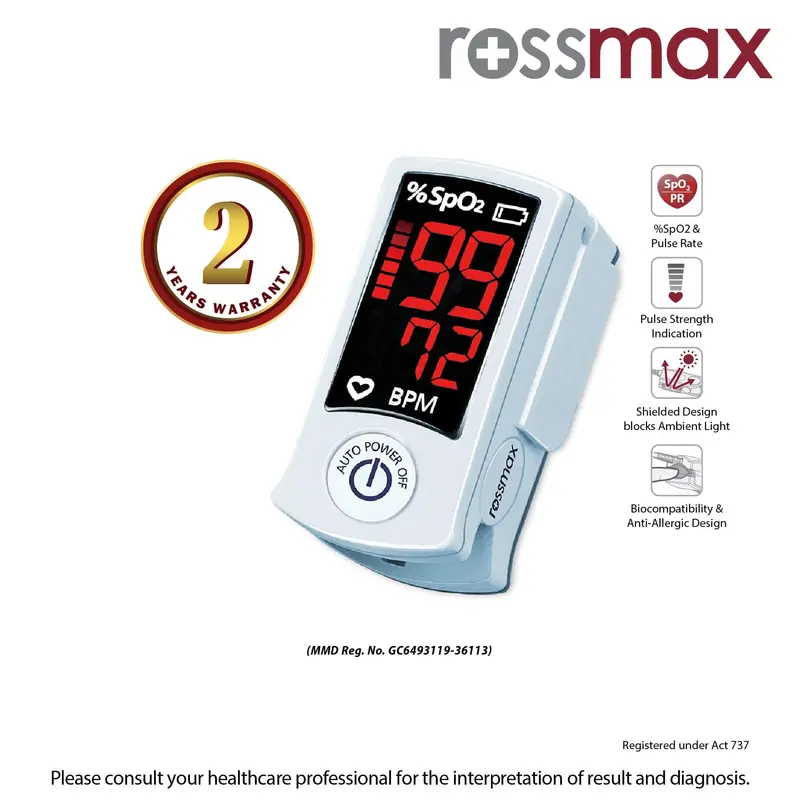 Fingertip Pulse Oximeter Sb100 | Rossmax 1