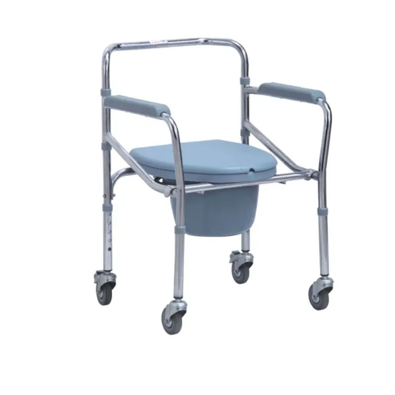 Folding Mobile Comm Steel - Kerusi Mobil Commode Keluli Boleh Lipat 1