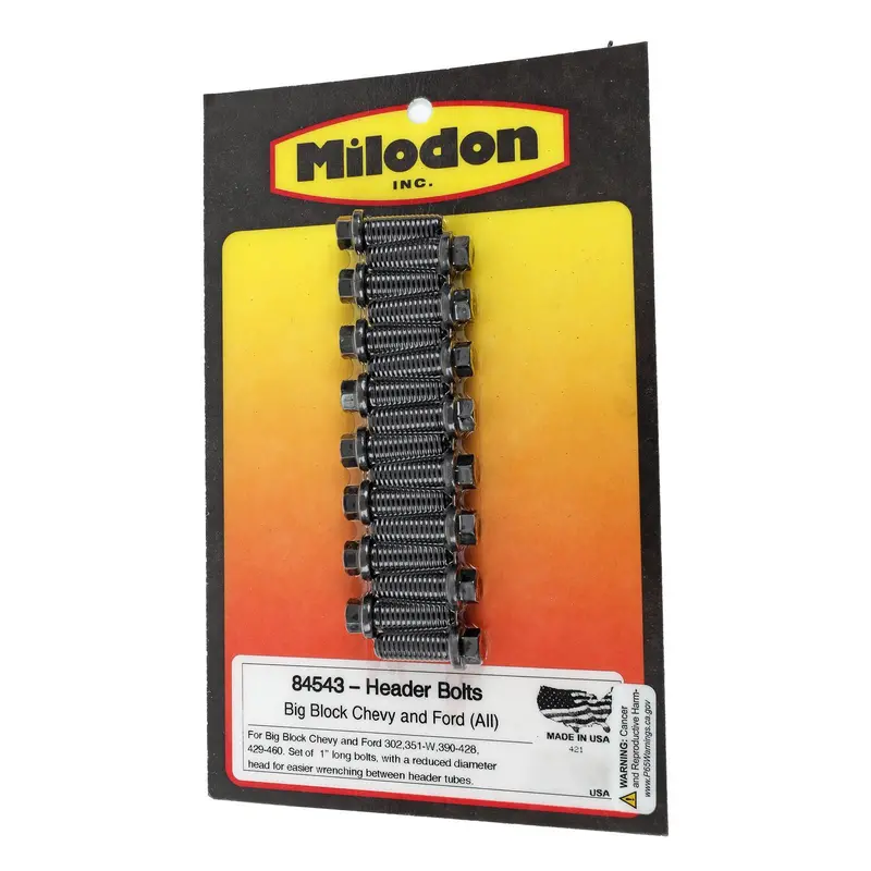 Header Bolts, 3/8-16 X 1.0, Black Oxide, Bbc, Sbf, Bbf, (Set Of 16) 1