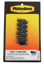 Header Fasteners, Bolts, Hex Head, Steel, Black Oxide, Sbc, Bbm, Pontiac, Set Of 12 1