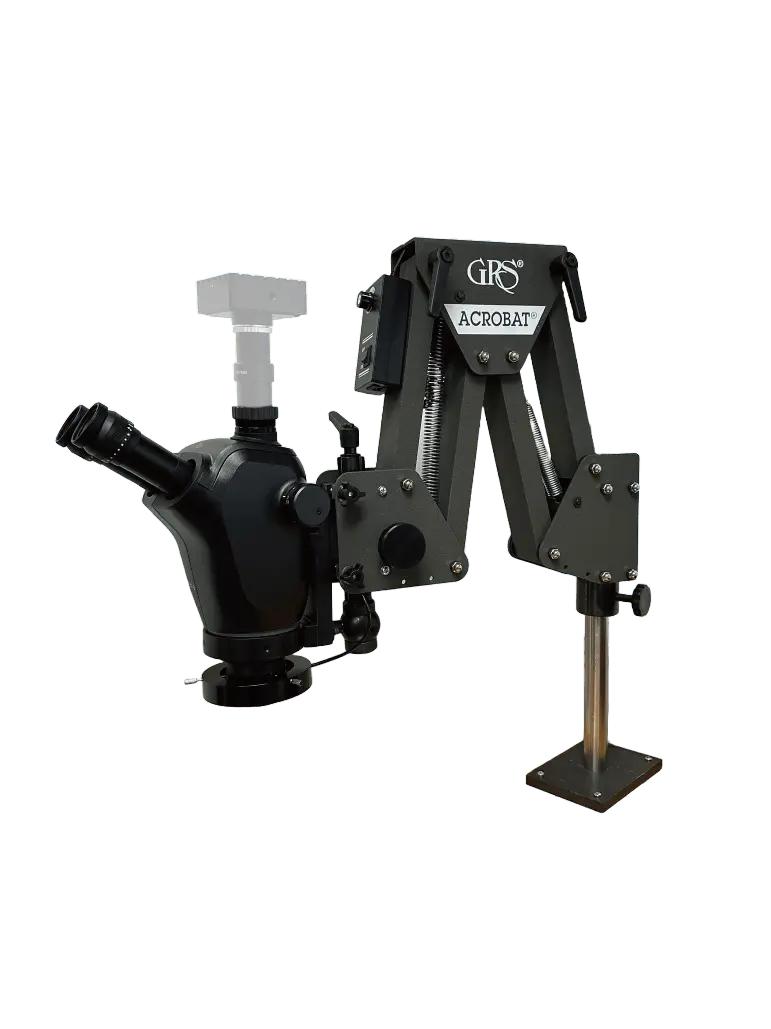 Leica® Ivesta 3 (C-Mount) Microscope + Grs Acrobat® Stand Package With 0.5X Objective Lens Led Ring Light 1