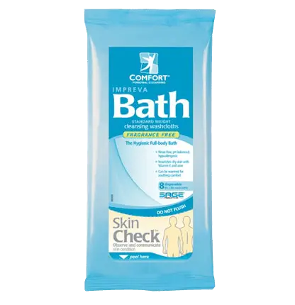 Sage Products Impreva Bath® Wipes, Soft Pack, Aloe, Unscented, 8/Pk 1