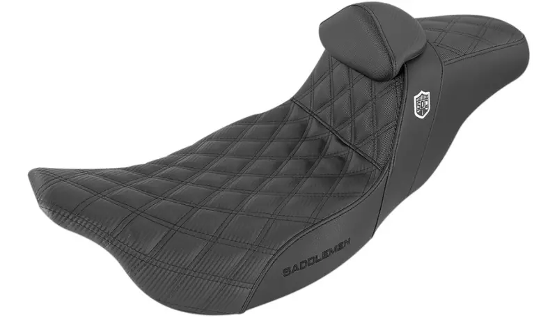 Seat - Pro Series Sdc Performance With Backrest - Full Lattice Stitch/Lumbar Gripper - Black 2008-2023 Bagger 1