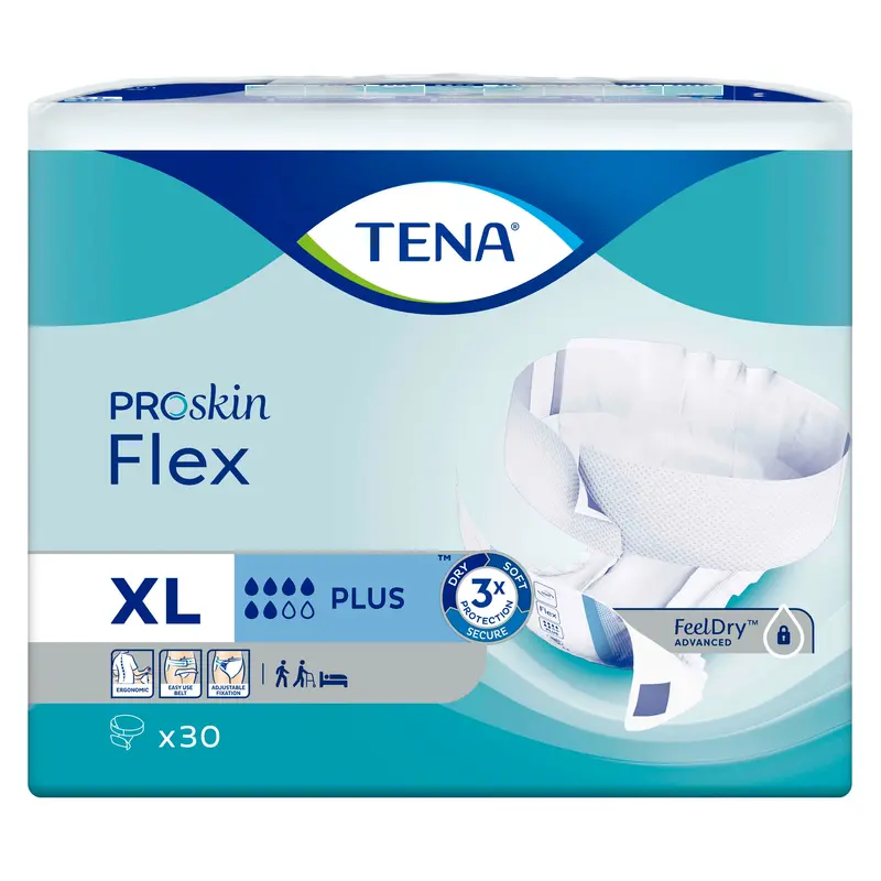 Tena Flex Plus Diapers With Waist Belt (Extra Large) 1