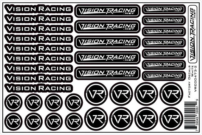 Vision Racing Factory Decal Sheet White 1