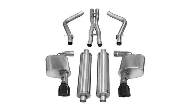 Corsa Performance 14463Blk 2.75-Inch Cat-Back Dual Exhaust – Black Tips, Stainless Steel, For 2012–2014 Chrysler 300 & Dodge Charger Srt-8 1