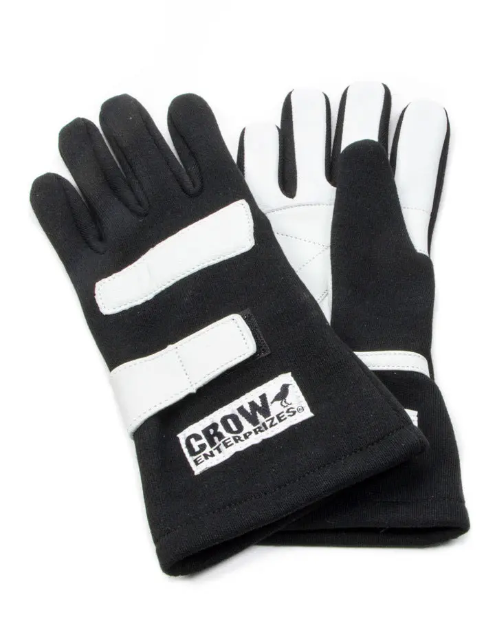 Crow Safety Gear 11704 Nomex Racing Gloves – Small, Dual-Layer Black Construction 1