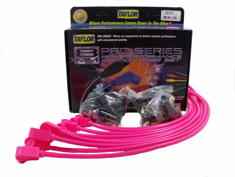 Taylor Spiro-Pro Ignition Wire Set – 8Mm Hot Pink Custom Fit (74789) 1